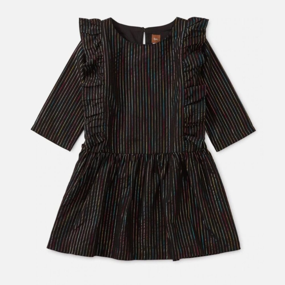 Tea Collection Rainbow Metallic Ruffle Dress